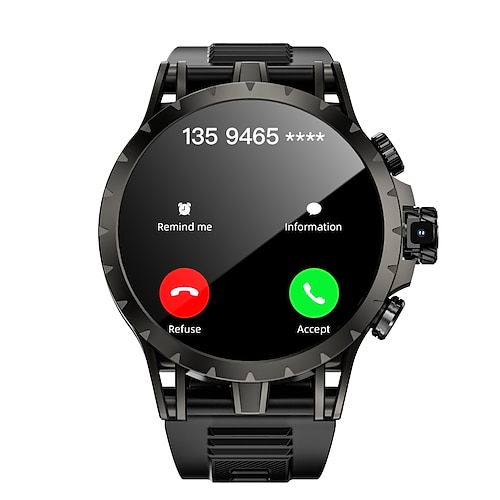 APPLLP 4 Smartwatch 1.508 Zoll 4G LTE Mobilfunk-Smartwatch Schrittzähler Anruferinnerung Schlaf-Tracker Kompatibel mit Android iOS Unisex GPS Freisprechanrufe Mediensteuerung IPX-4 47mm Uhrengehäuse Image