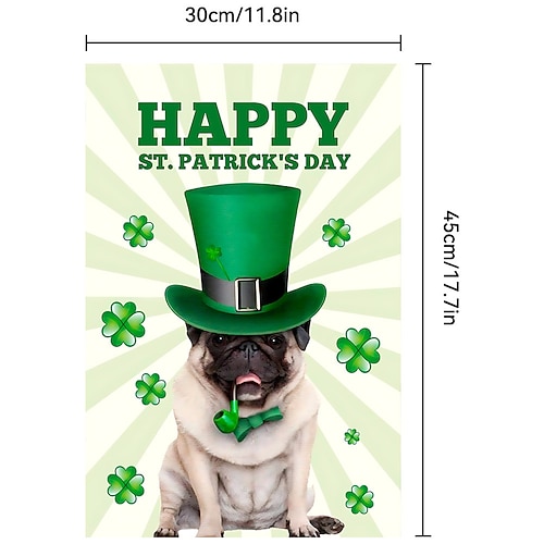 10 Stück St. Patrick's Day Gartenfahne Irischer Nationalfeiertag Karneval Glücksklee Image