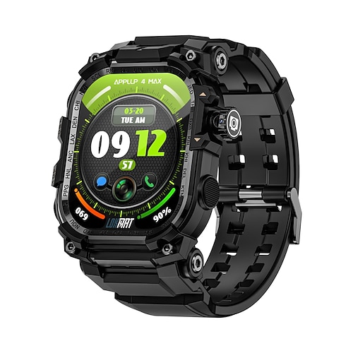 Lokmat Appllp 7 Max Smartwatch, 2,06 Zoll, 4G LTE, Smartphone-Funktion, Schrittzähler, Anruferinnerung, Schlaftracker, kompatibel mit Android und iOS, Unisex, GPS, Freisprechfunktion, Mediensteuerung, IPX-4, 60 mm