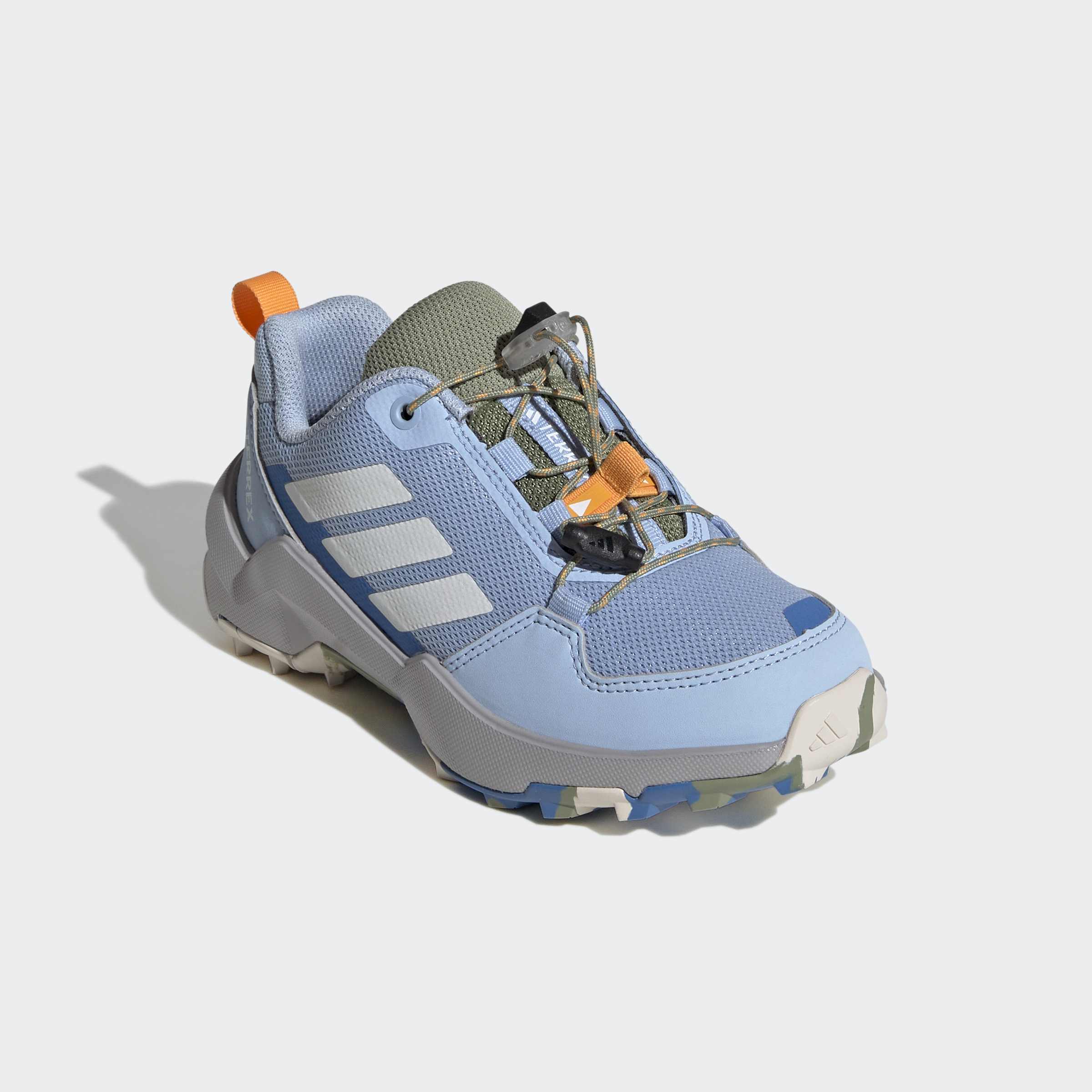 Wanderschuh ADIDAS TERREX "TERREX AX4S SPEED LACING", Kinder, Gr. 37, globlu, cweiß, gretwo, Synthetik, Textil, Schuhe Wanderschuh, für Kinder