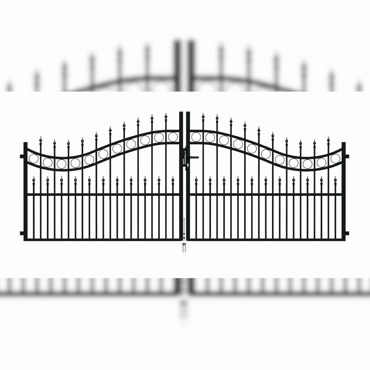 Alberts 510145 Doppeltor Bordeaux mit Zubehör, mattschwarz, Breite 337 cm, Höhe 131 cm Image