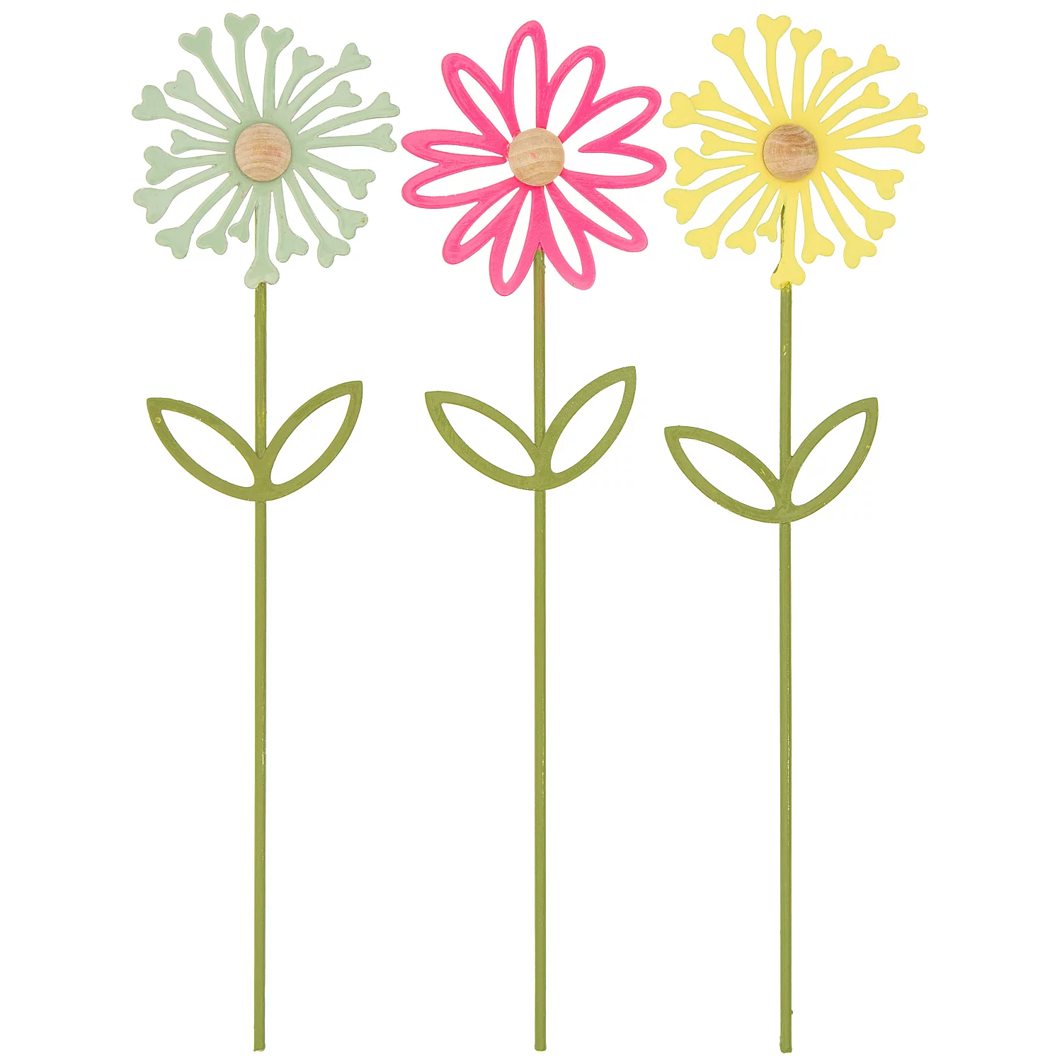 Piquets métalliques ""fleurs"", 25,5 cm, 3 pièces