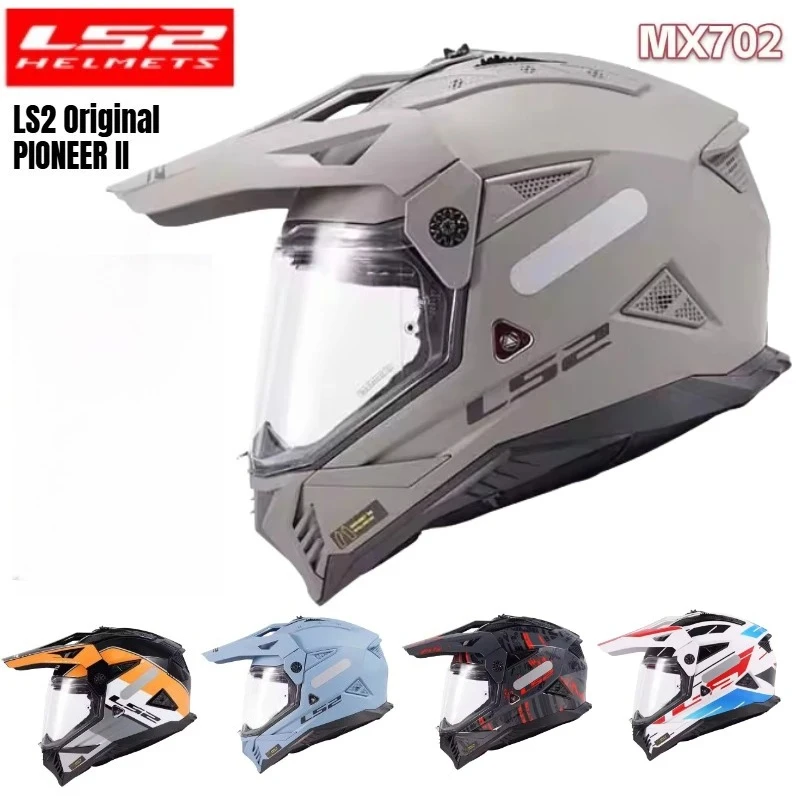 LS2 MX702 PIONEER II Offroad-Motorradhelm aus Kohlefaser mit Antibeschlag-Doppellinse Image