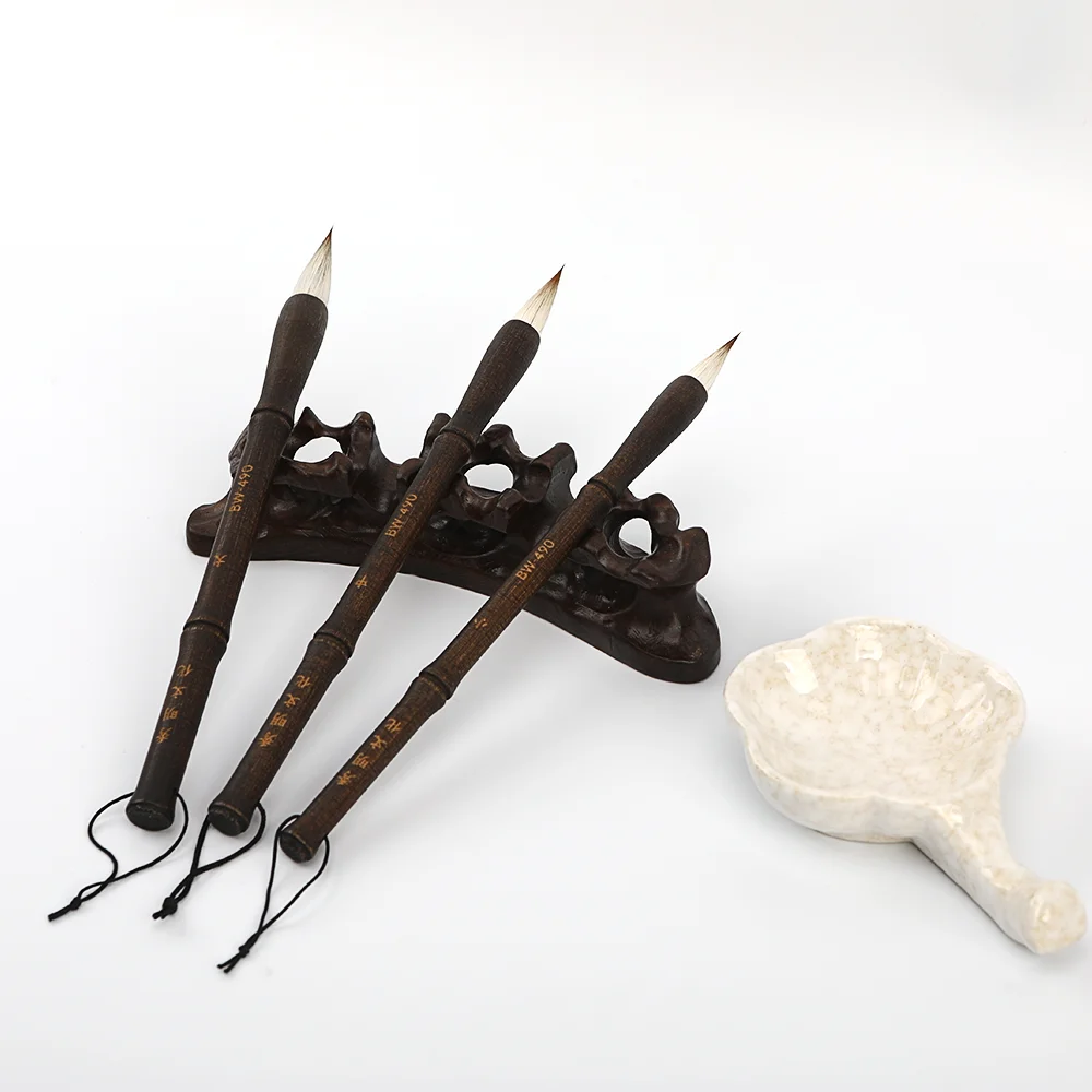 Artsecret 3-teiliges Kalligraphie-Pinsel-Set, Künstlerbedarf für Künstler, Ziegenhaar, Aquarell-Tintenpinsel Image