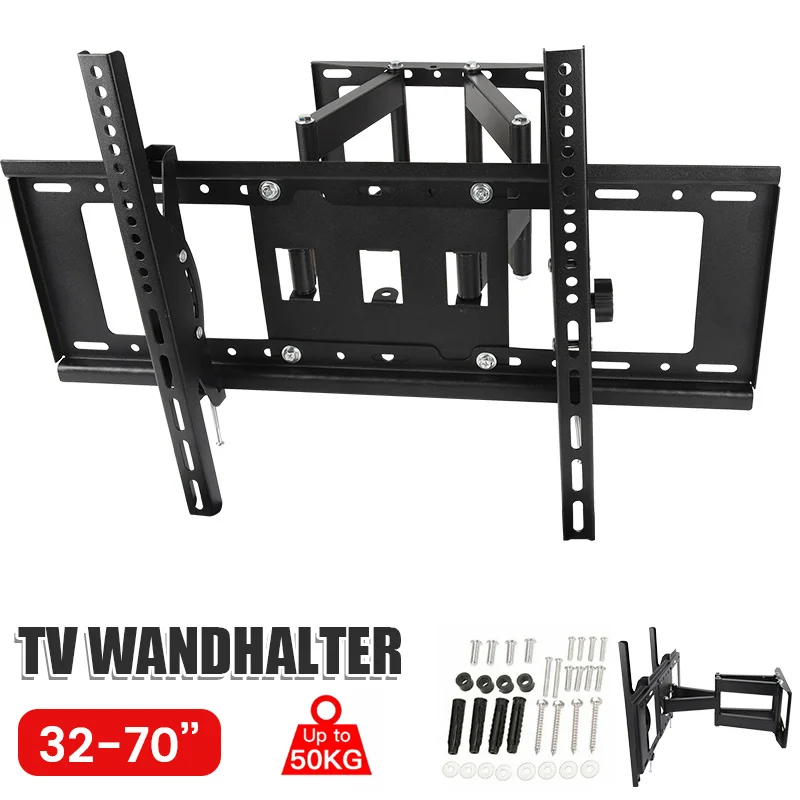 32-70-Zoll-TV-Wandhalterung, universelle Fernsehmontagehalterung, verstellbare flache TV-Halterung mit niedrigem Profil für LCD-LED-TV-Bildschirme Image