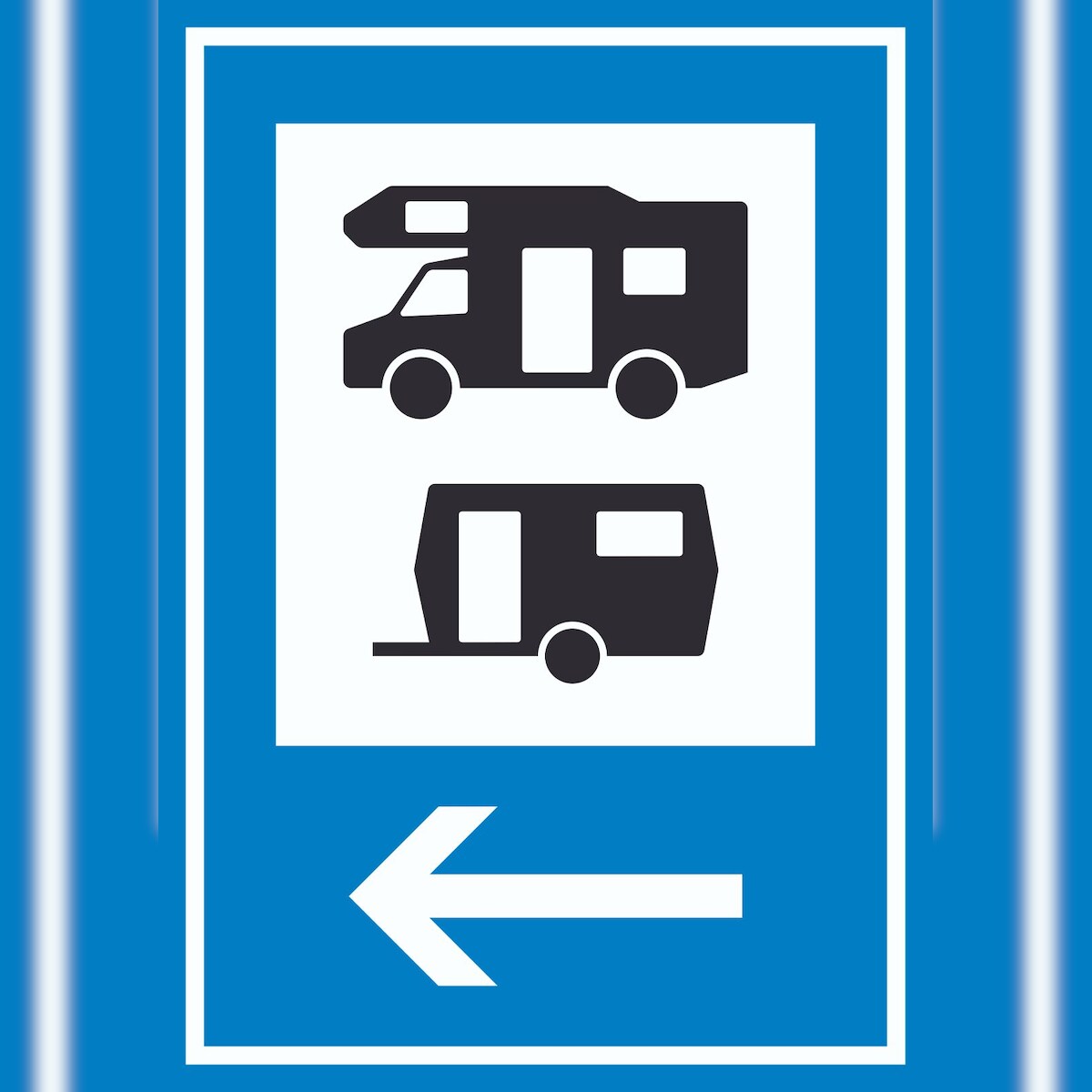 HB-Druck Wohnmobil- und Wohnwagenplatz links Schild A0 (841x1189mm) Image