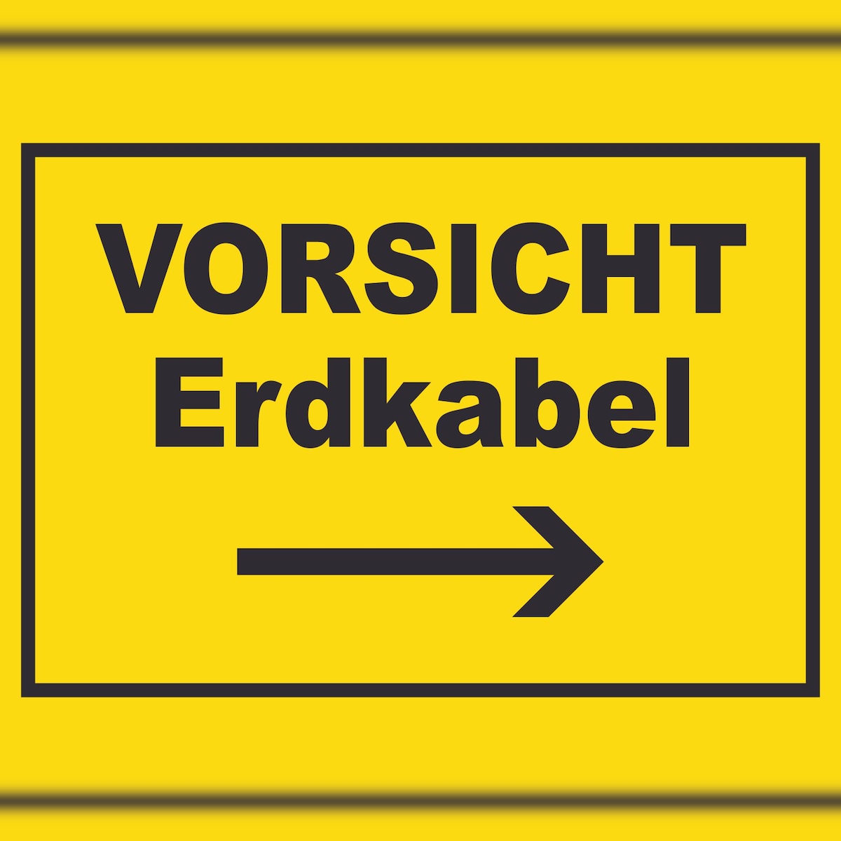 HB-Druck Vorsicht Erdkabel mit Richtungspfeil rechts Schild A4 Rückseite selbstklebend Image