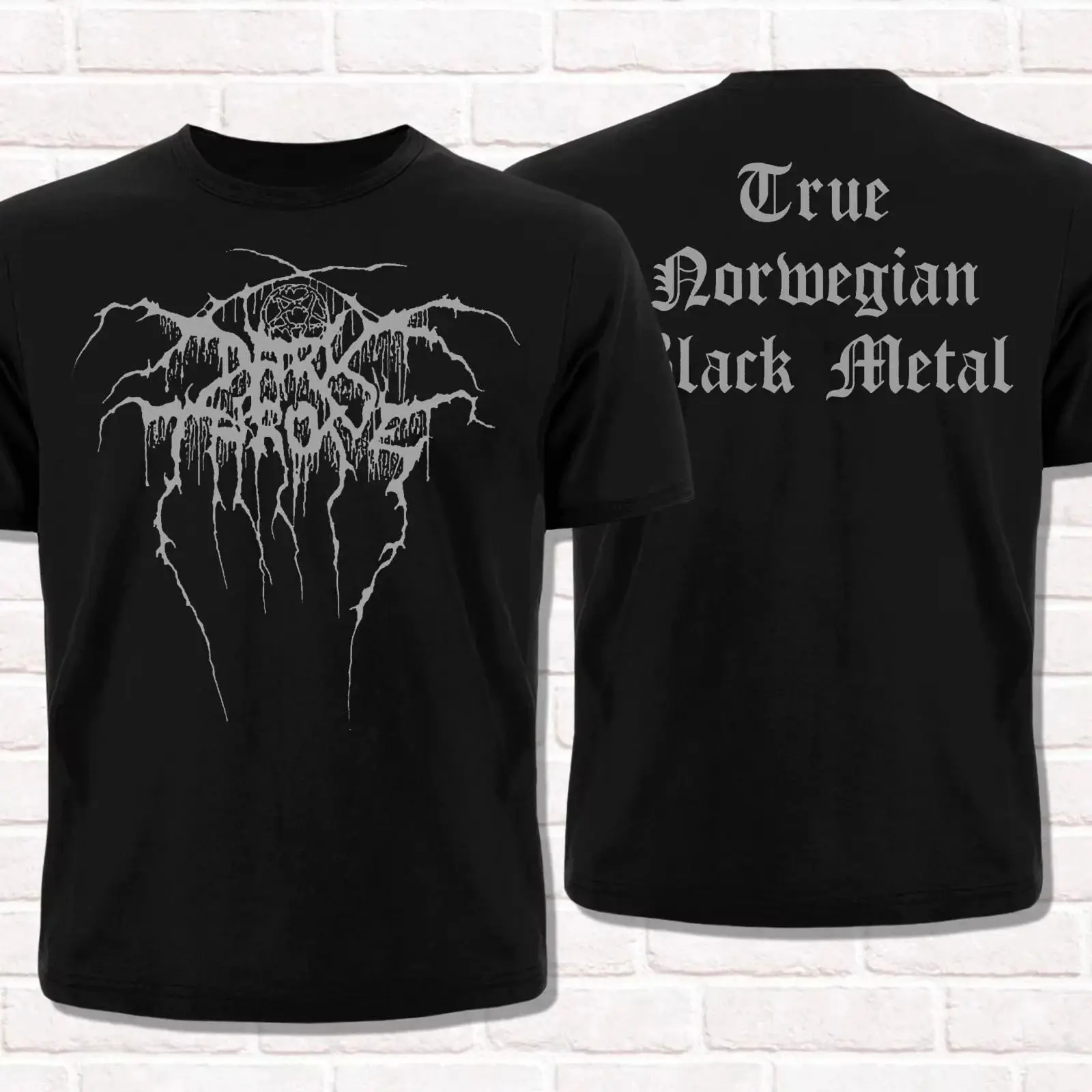 True Norwegian Black Metal T-Shirt Darkthrone Logo Schwarzes T-Shirt Rock Punk Top Print Baumwolle Kurzarm High Street Tees Unisex