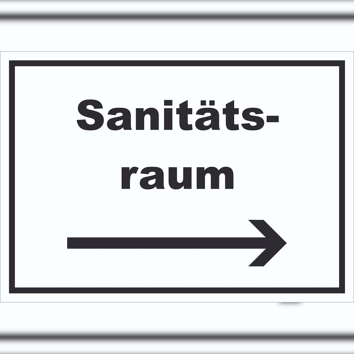 HB-Druck Sanitätsraum Schild mit Text und Richtungspfeil rechts Krankenzimmer waagerecht A6 (105x148mm) Image