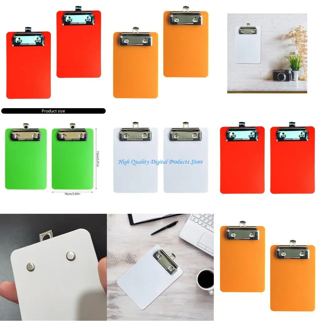 U2JE 2 Stück Dokumenten-Klemmbrett mit Aufhängehaken, kleine Klemmbretter, Kunststoff-Klemmbrett, Schreibtafel Image