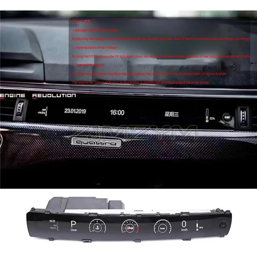Geeignet für Audi A4/A5/S4/S5 Modelle 2017-2024: LCD-Bildschirm für den Beifahrer und Beifahrer-Display-Bildschirm-Modifikation für das Instrumentenpanel Image