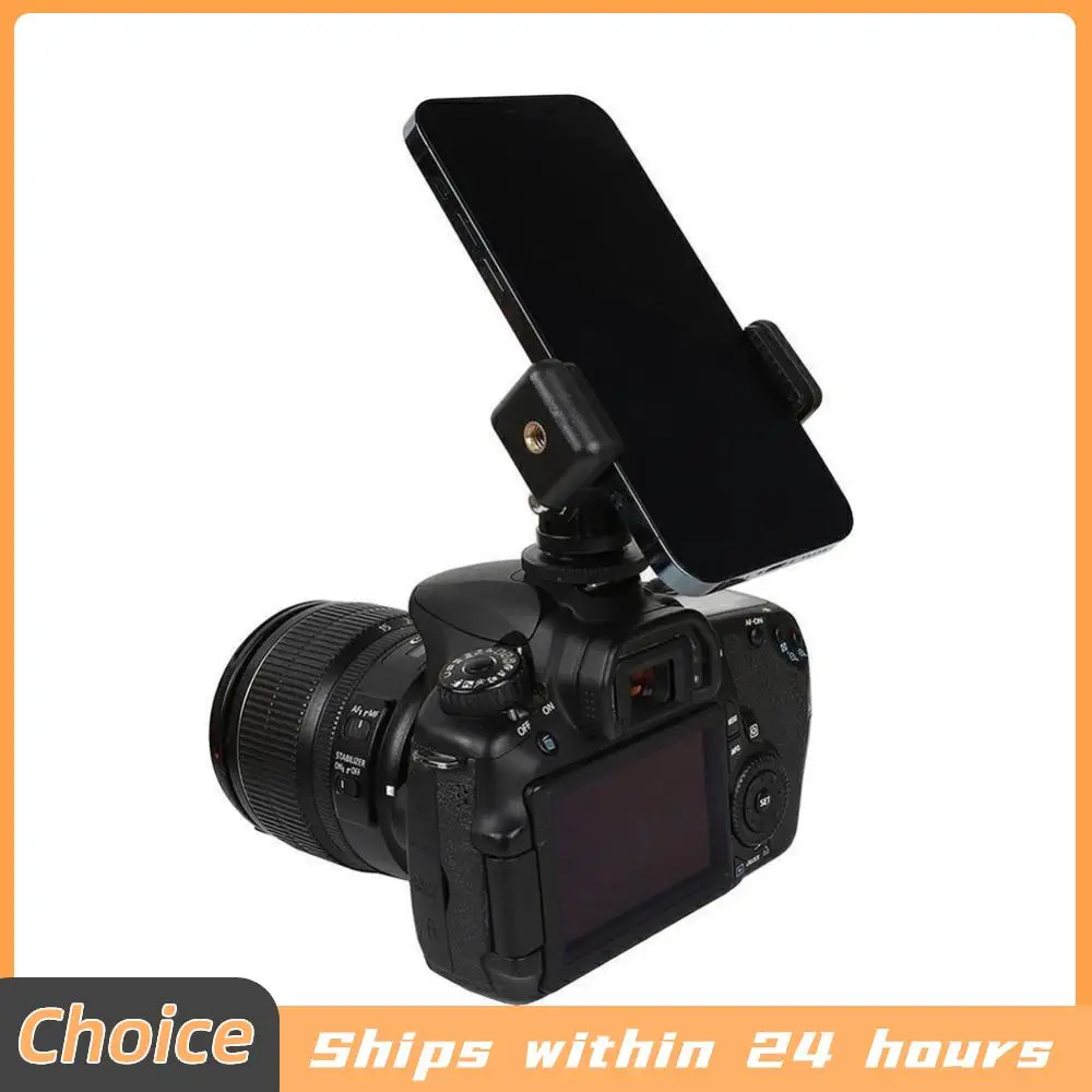Handyhalterung für Kamera Blitzschuh 360° ° Drehbarer Kamera-Blitzschuh-Handyhalter Mobiltelefon-Clip-Halterung für Canon Nikon Sony DSLR Image