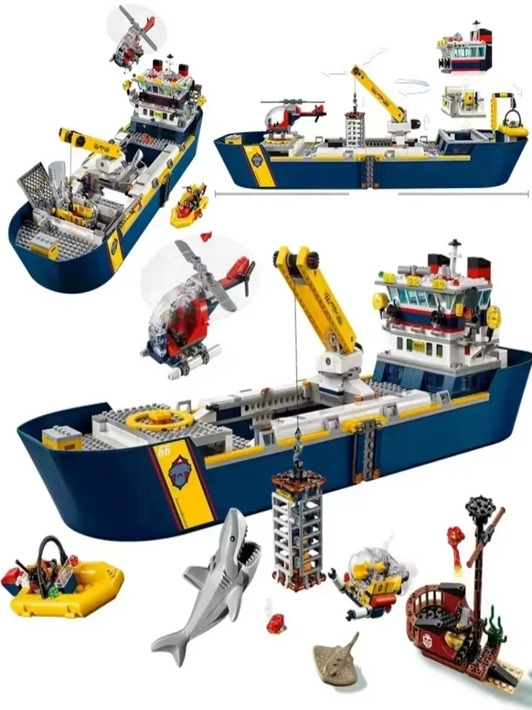 ​ Das neue 2026 City-Kreuzfahrtschiff Meeresexpeditionsschiff Bausteine Technologie-Schiffsmodell MOC Ziegelstein-Bausatz Spielzeug Kindergeschenk Image
