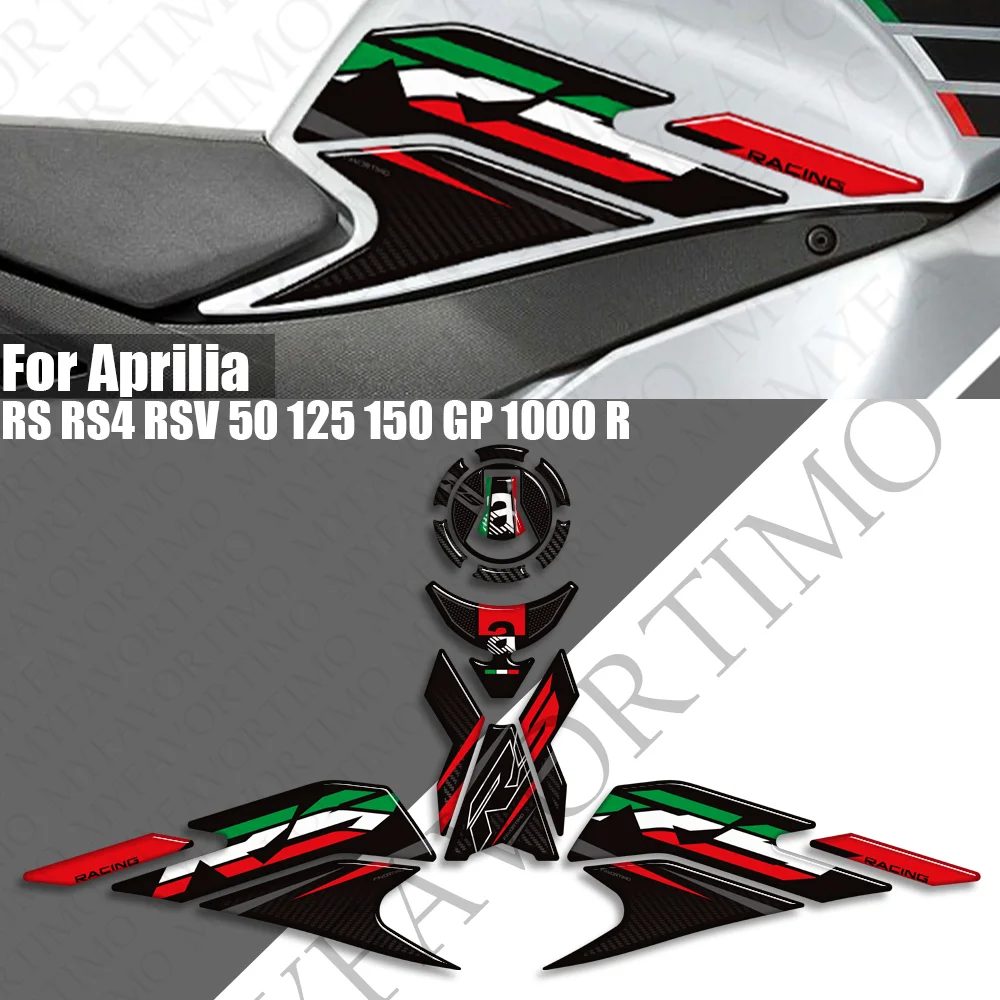 Für Aprilia RS RS4 RSV 50 125 150 GP1000R Fabrik Tank Pad Fahrrad Kappe Griffe Gas Kraftstoff Kit Knie Aufkleber moto Aufkleber Schutz Image