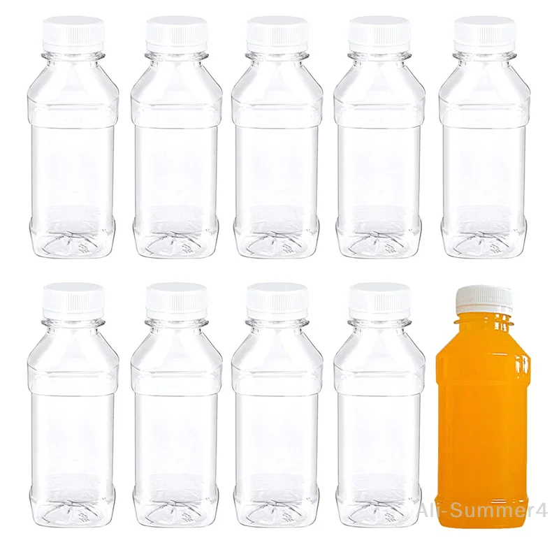10/20 Stück 100 ml klare nachfüllbare leere Flaschen aus Kunststoff, auslaufsicher, tragbar, Saft-Wasser-Getränkebehälter, Getränkeflaschen Image