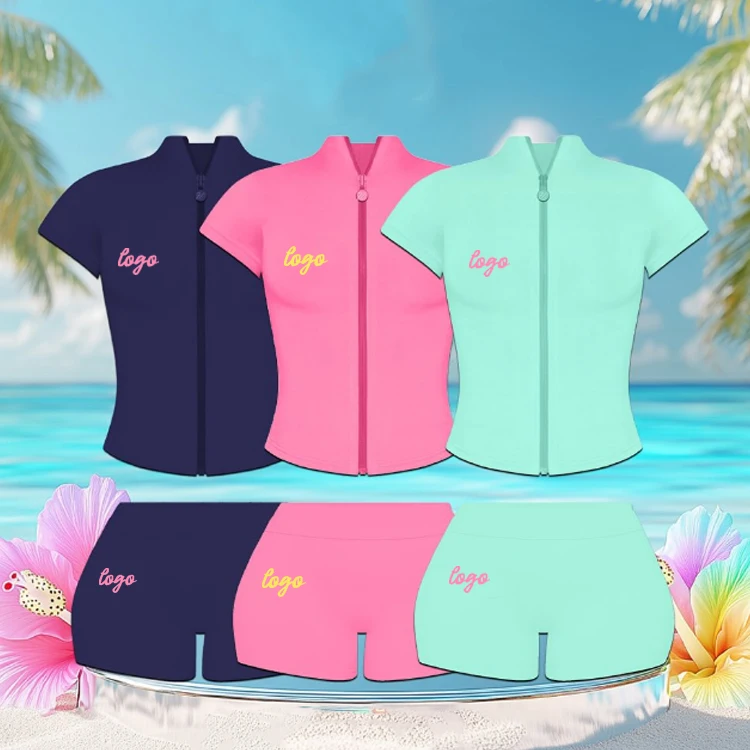 Abbigliamento Estivo da Donna Set Yoga con Logo Personalizzato Giacca a Maniche Corte e Pantaloncini Completo Sportivo 2 Pezzi per Donna