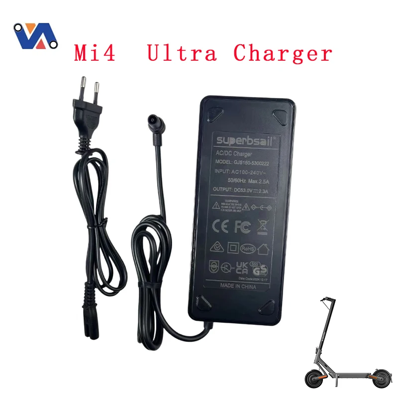 Nuova immagine 53.0V 2.3A caricabatteria Mi4 Ultra Scooter caricabatterie per Xiao Mi 4 Ultra Scooter adattatore di alimentazione batteria agli ioni di litio caricabatterie