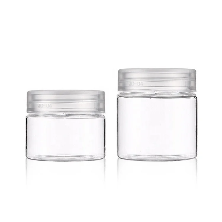 Trasparente 20g 30g PET vasetto di crema di plastica per il viso Mudpack vasi contenitore per crema per gli occhi bocca larga vasetti di crema per il viso con coperchio in plastica/AL