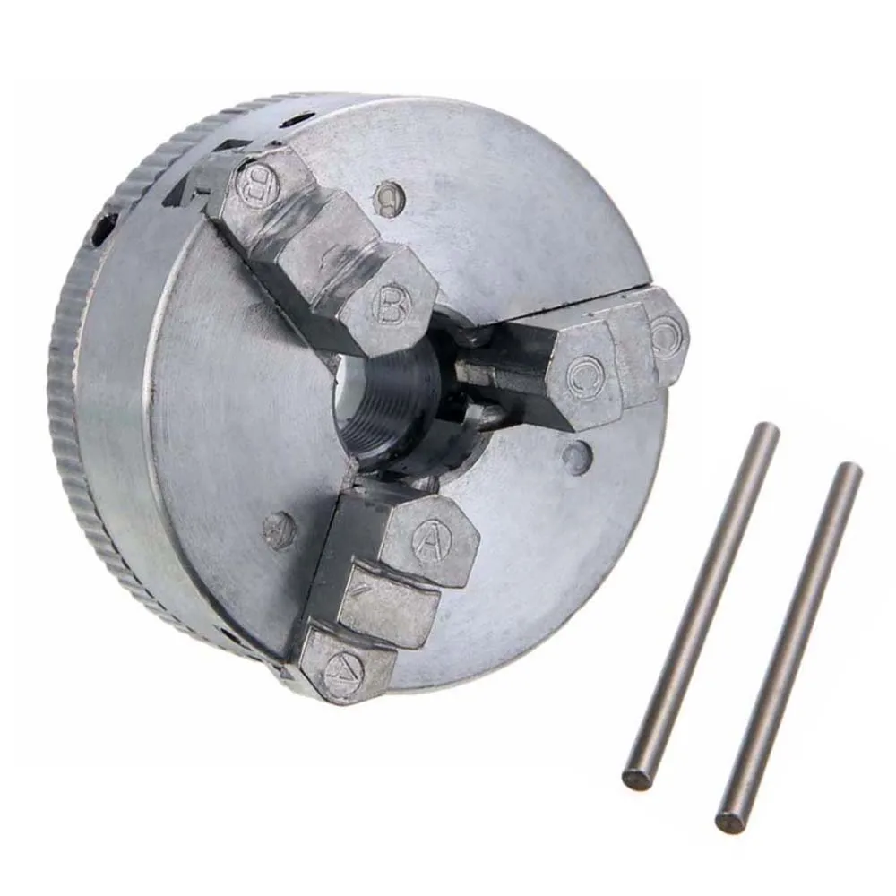 Mini Mandrino a 3 Griffe in Lega di Zinco Z011 per Tornio per Metalli Mandrino per Trapano e Fresatura a Foro Passante con Serraggio Manuale per Tornio CNC