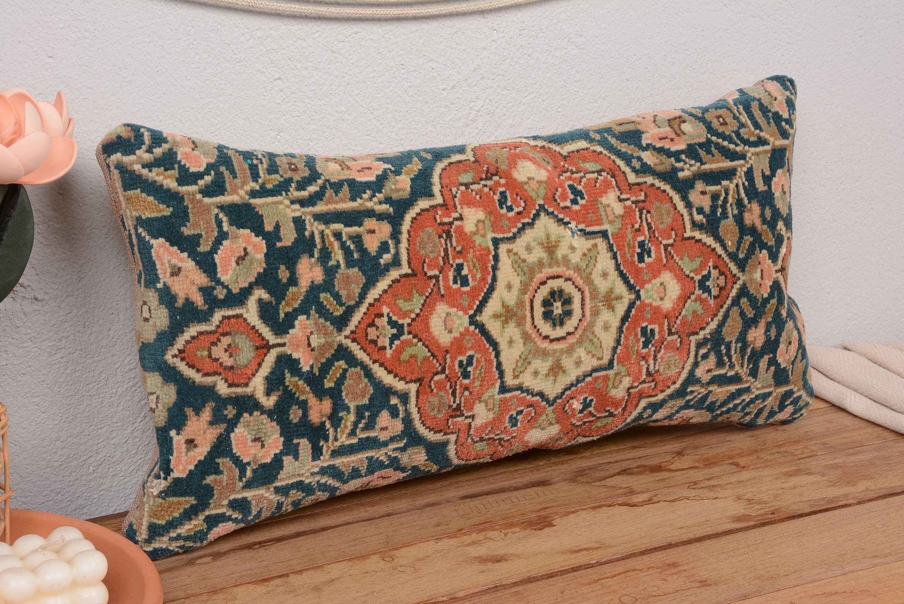 Cuscino turco, cuscino regalo, federa per cuscino Kilim 12x24, federa per cuscino Boho, cuscino blu, cuscino lombare etnico Kilim, cuscino tappeto,