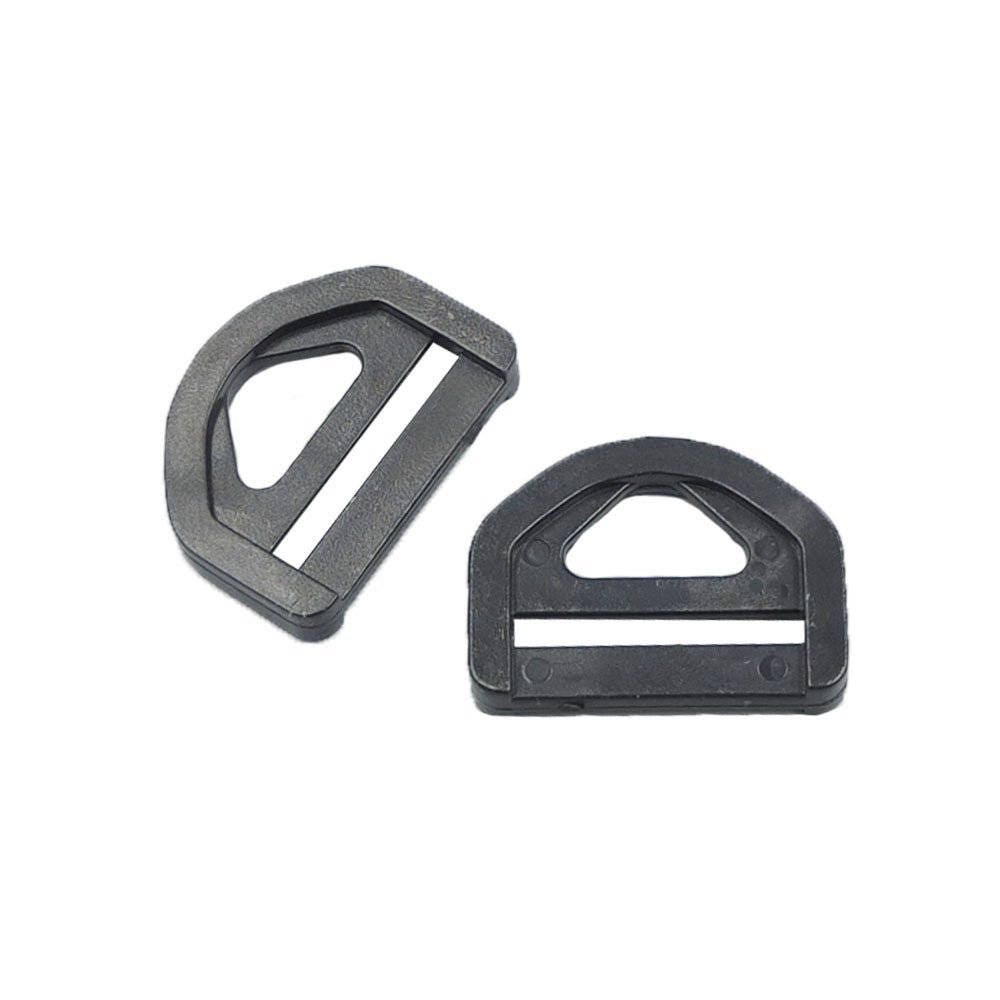 "10 20 50 100 PCS 25mm 1\" Triangolo regolatore con bar Swivel Clip D Ring Buckle Plastica Nero P72"
