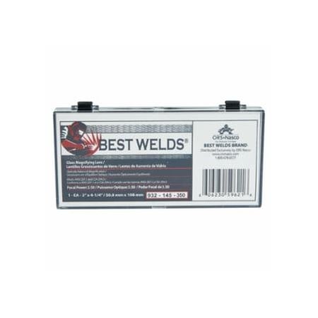 BEST WELDS 901-932-145-350 Glass Magnifier Plate, 2 in x 4.25 in, 3.5 Diopter,