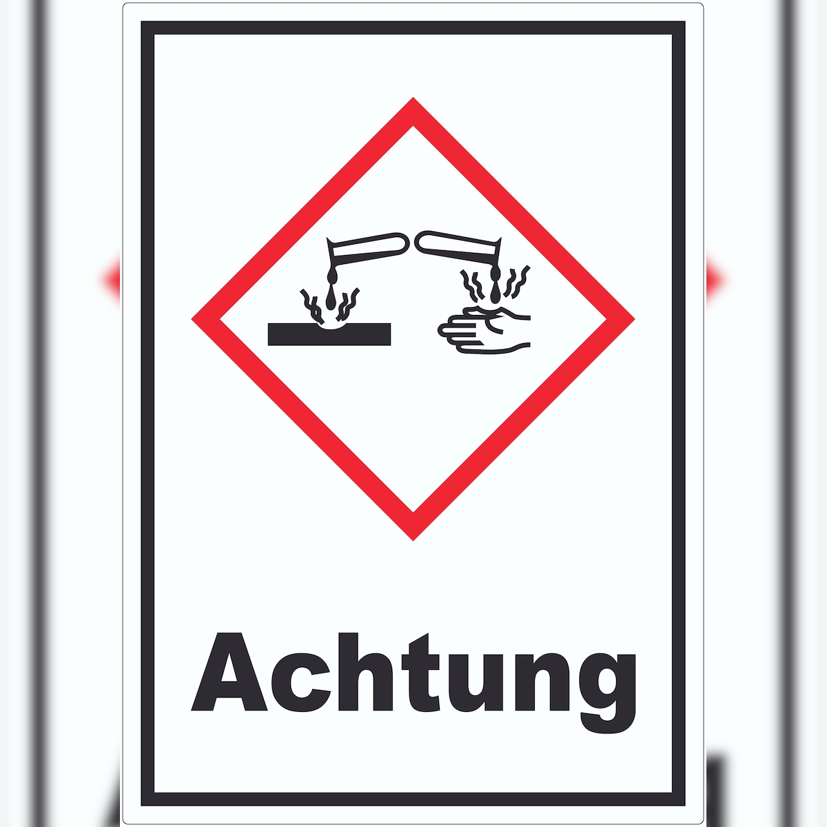 HB-Druck Aufkleber Ätzende Wirkung Achtung Ätzwirkung A9 (37x52mm) Image