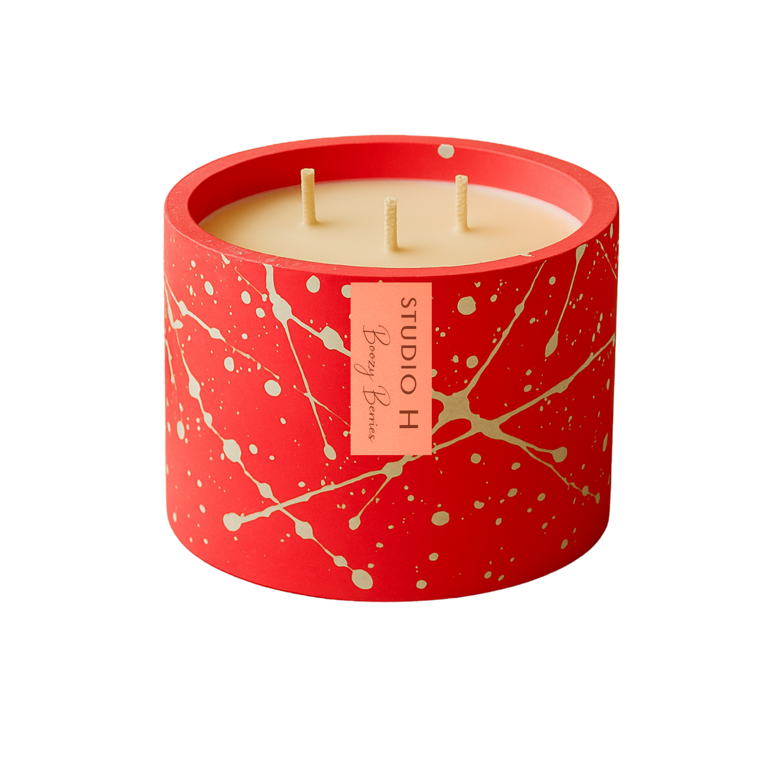 Studio H Boozy Berries Large 3 Wick Candle - Red/cream - One Size | Studio H Sale | Discount Designer Brands