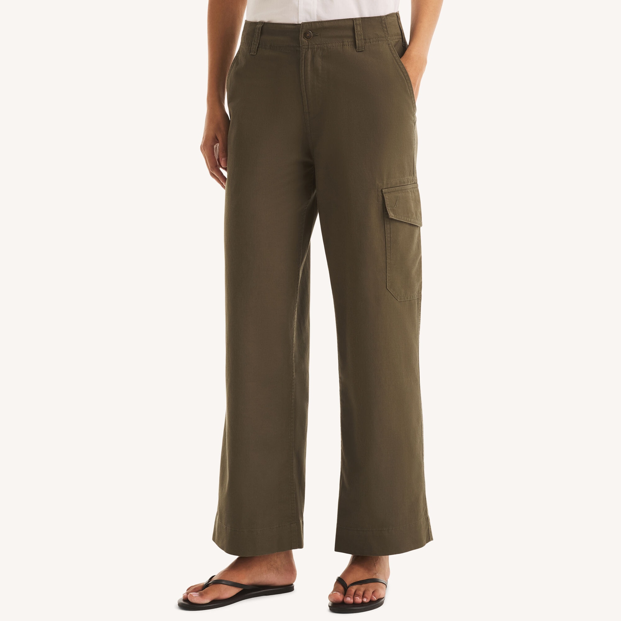 Nautica Women's Relaxed Cargo Pant 384 (Rain Forest Green), 4