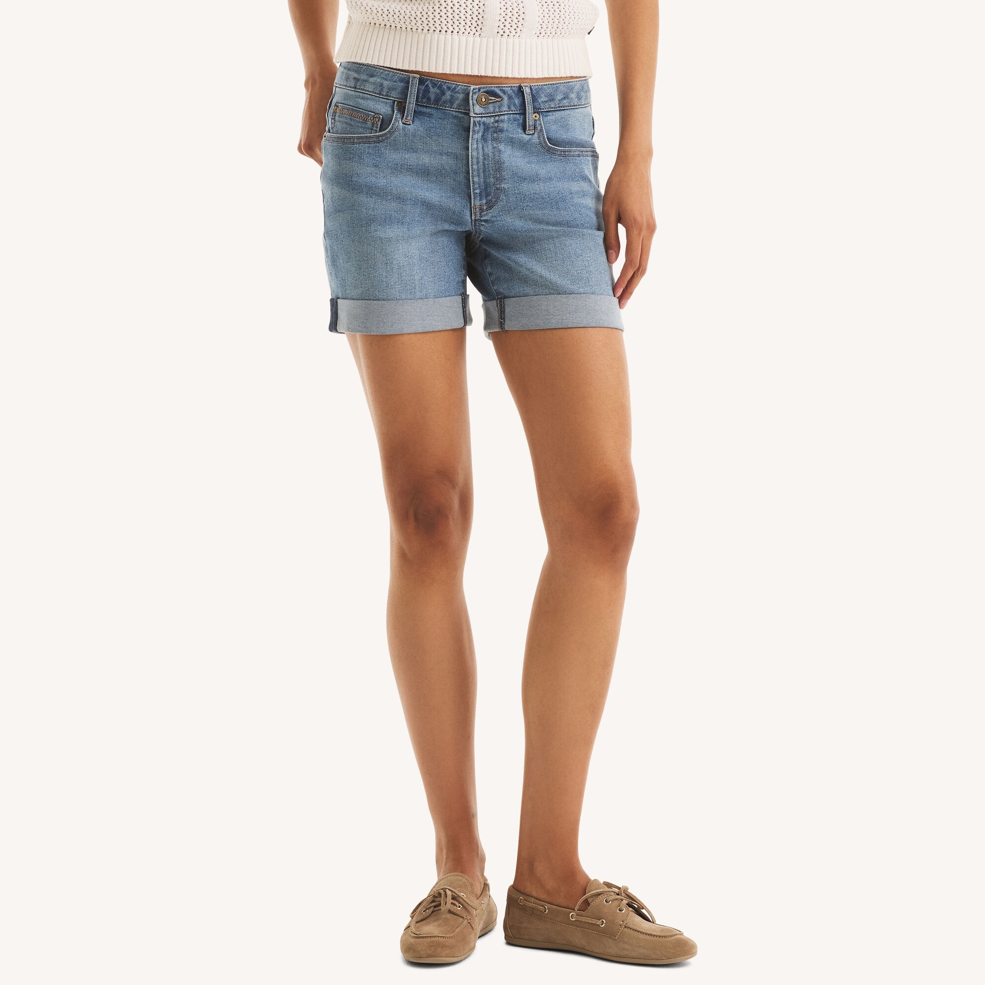 Nautica Women's Cuffed Denim Short 416 (Oyster Bay Blue), 10