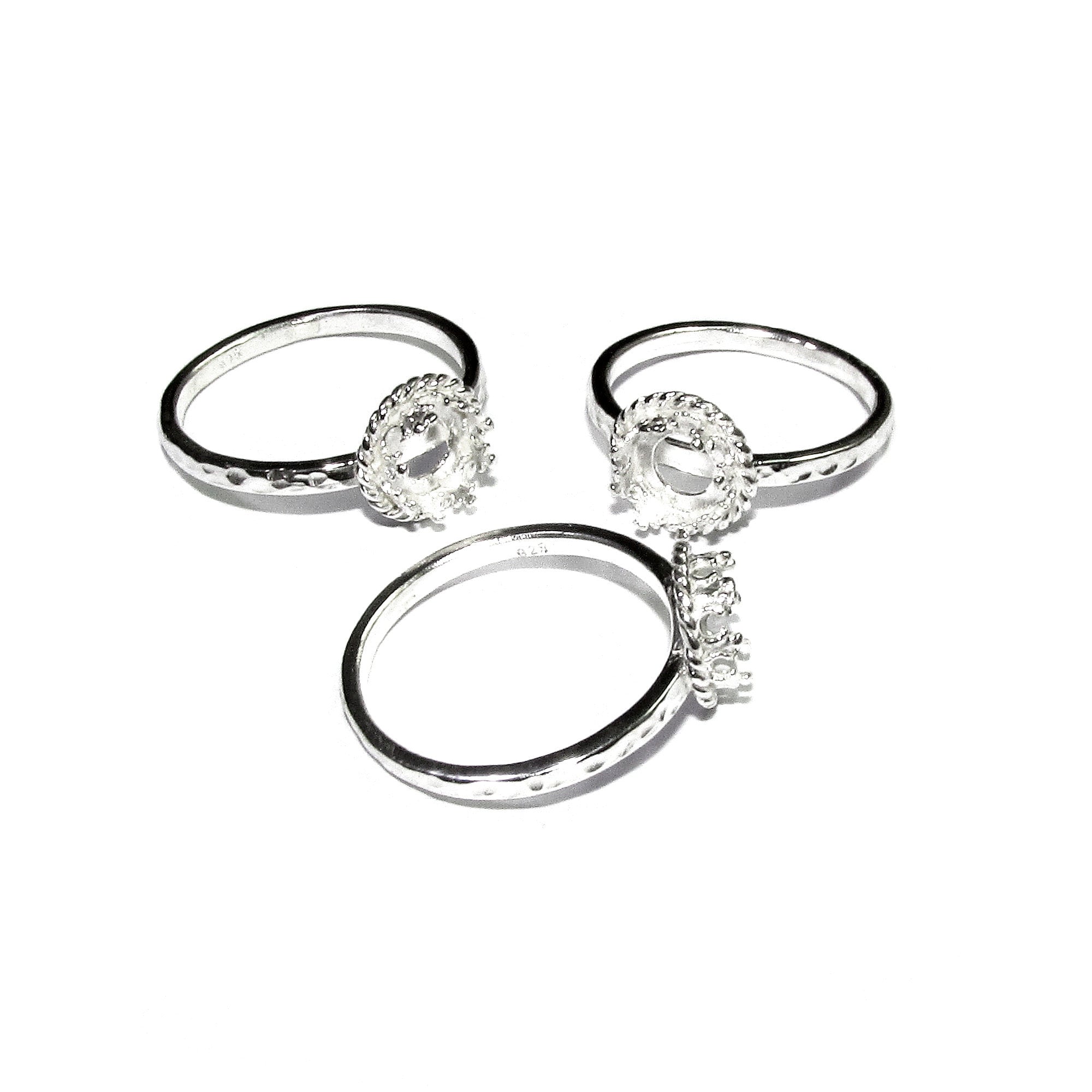 Anello in argento sterling 925 da 6 mm con castone a coppa, misura 4, 5, 6, 7, 8, anello in argento, castone a coppa, creazione di gioielli, anello di