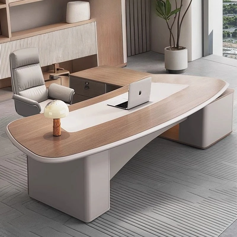 Leichter, luxuriöser, schlichter Chef-Tisch, moderner, minimalistischer Präsidententisch, ergonomisches Design, Scrivania da Gaming, Büromöbel Image