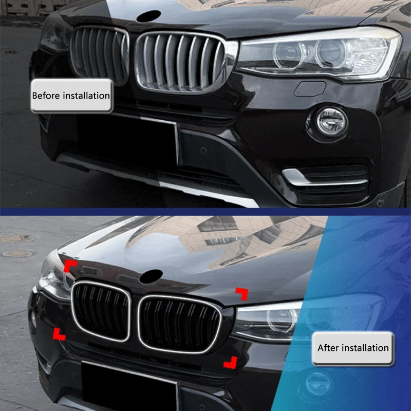 Hochwertige Einzel- und Doppelreihen-LED-beleuchtete Kühlergrill-Modifikationszubehörteile passend für BMW X3 F25 X4 F26 LCI 2014-2017 Image