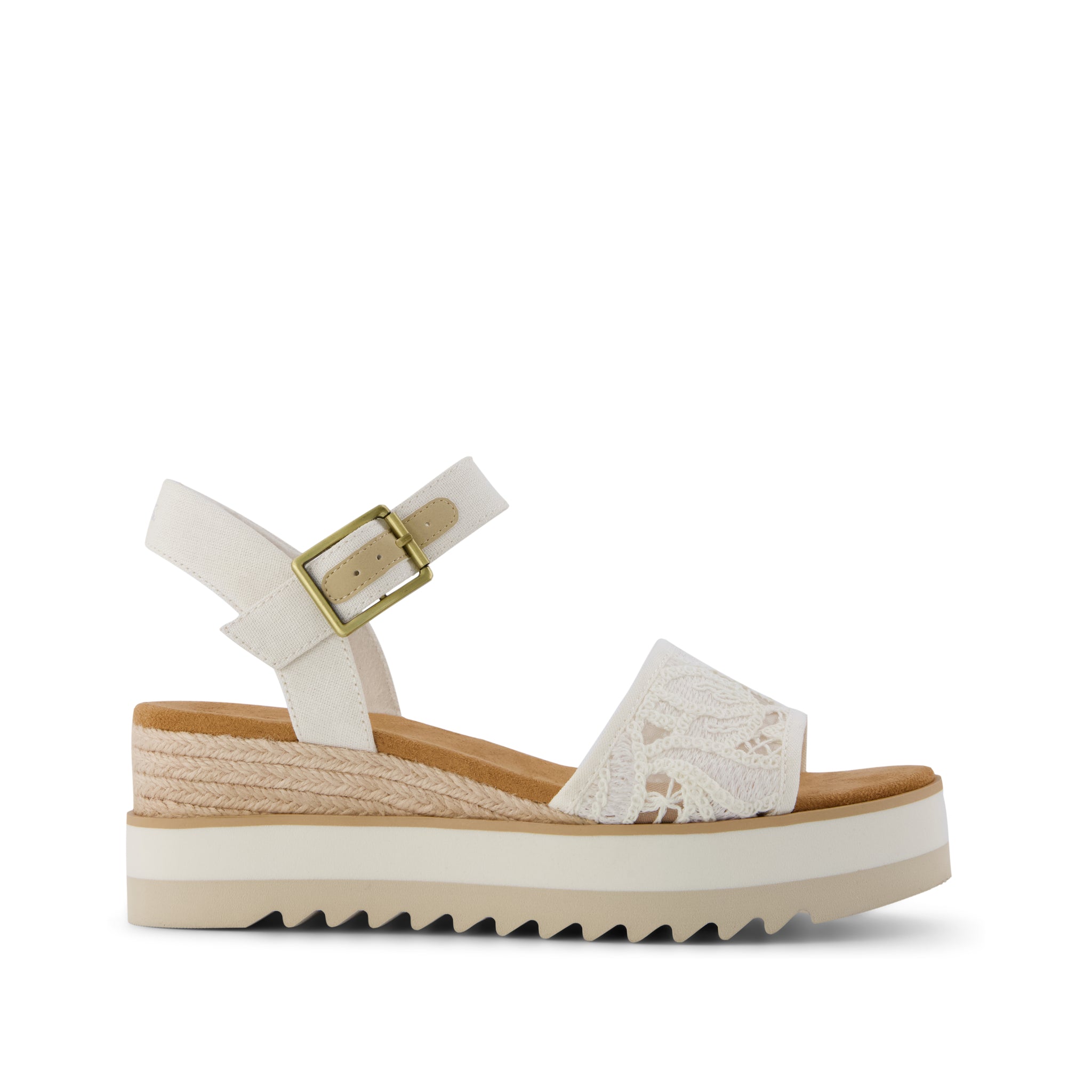 Women's Diana Wedge Sandal Floral Crochet | Natural | Size 7.5 | TOMS Official Site - Shoes, Accessories, & Apparel