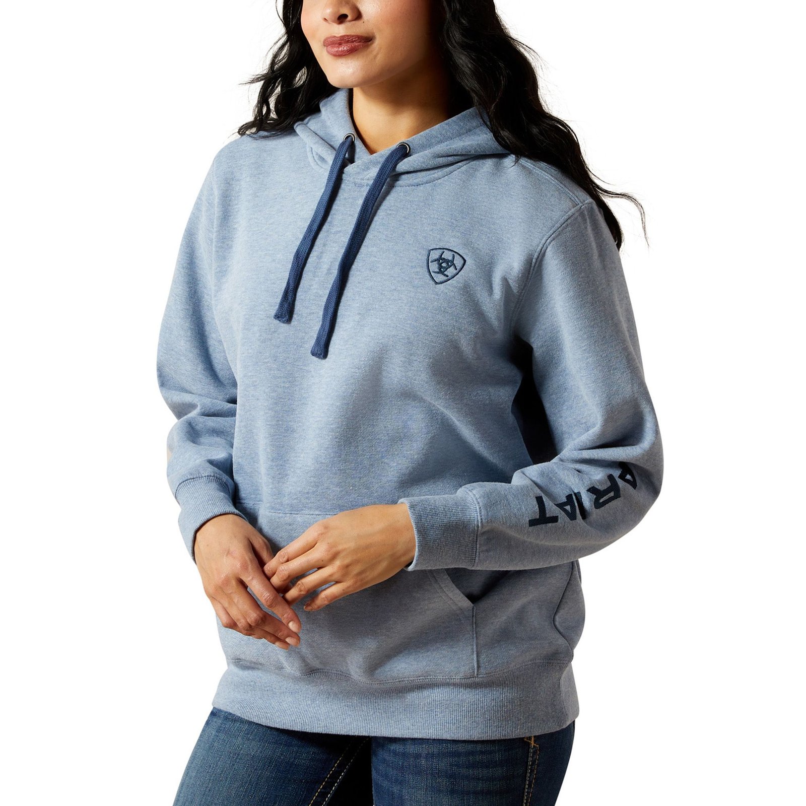 Ariat Women's Logo 2.0 Hoodie (Size XL) Vintage Indigo Heather, Cotton,Polyester