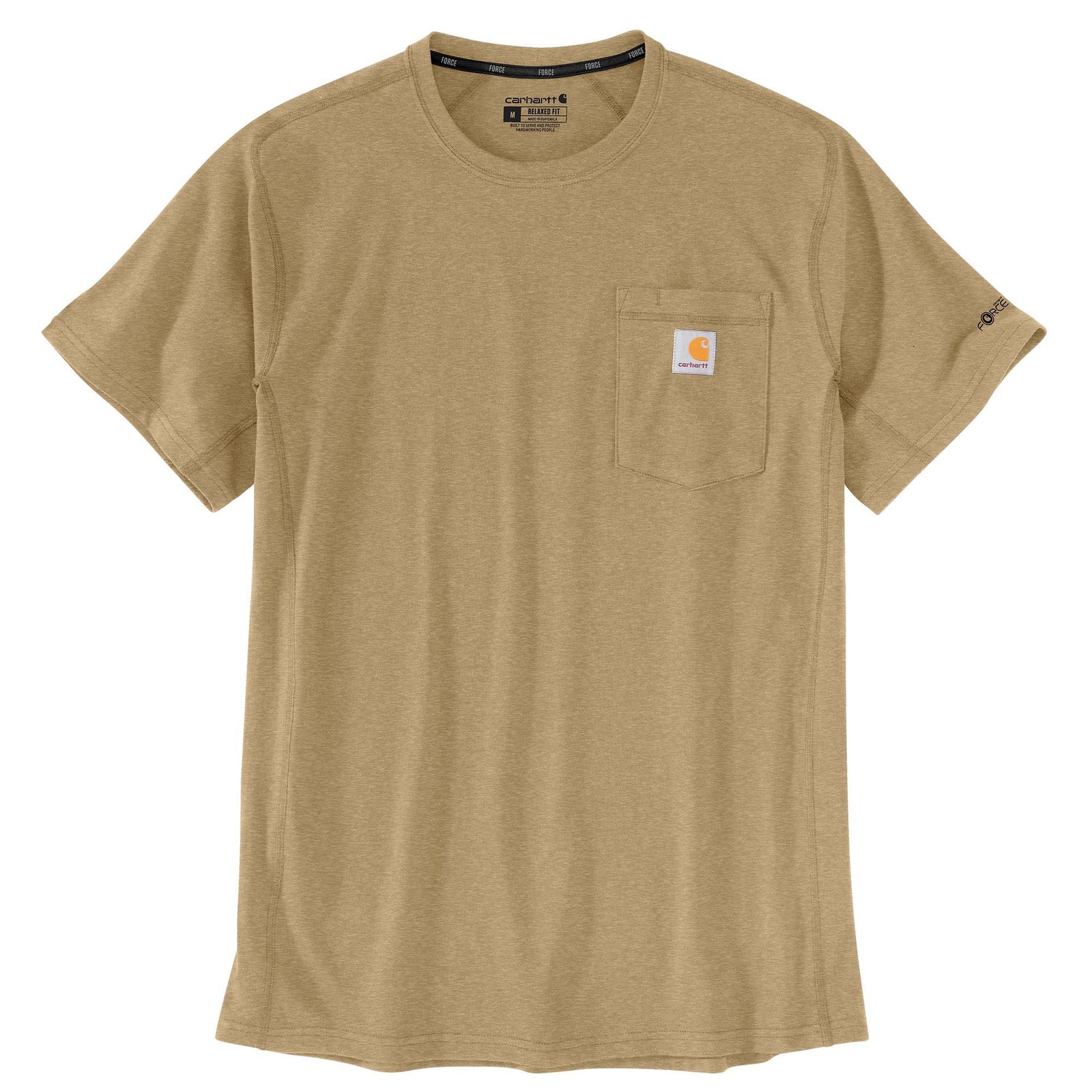 Carhartt Men's Force Relaxed T-Shirt (Size Large Tall) Sandstone Heather, Poly + Cotton