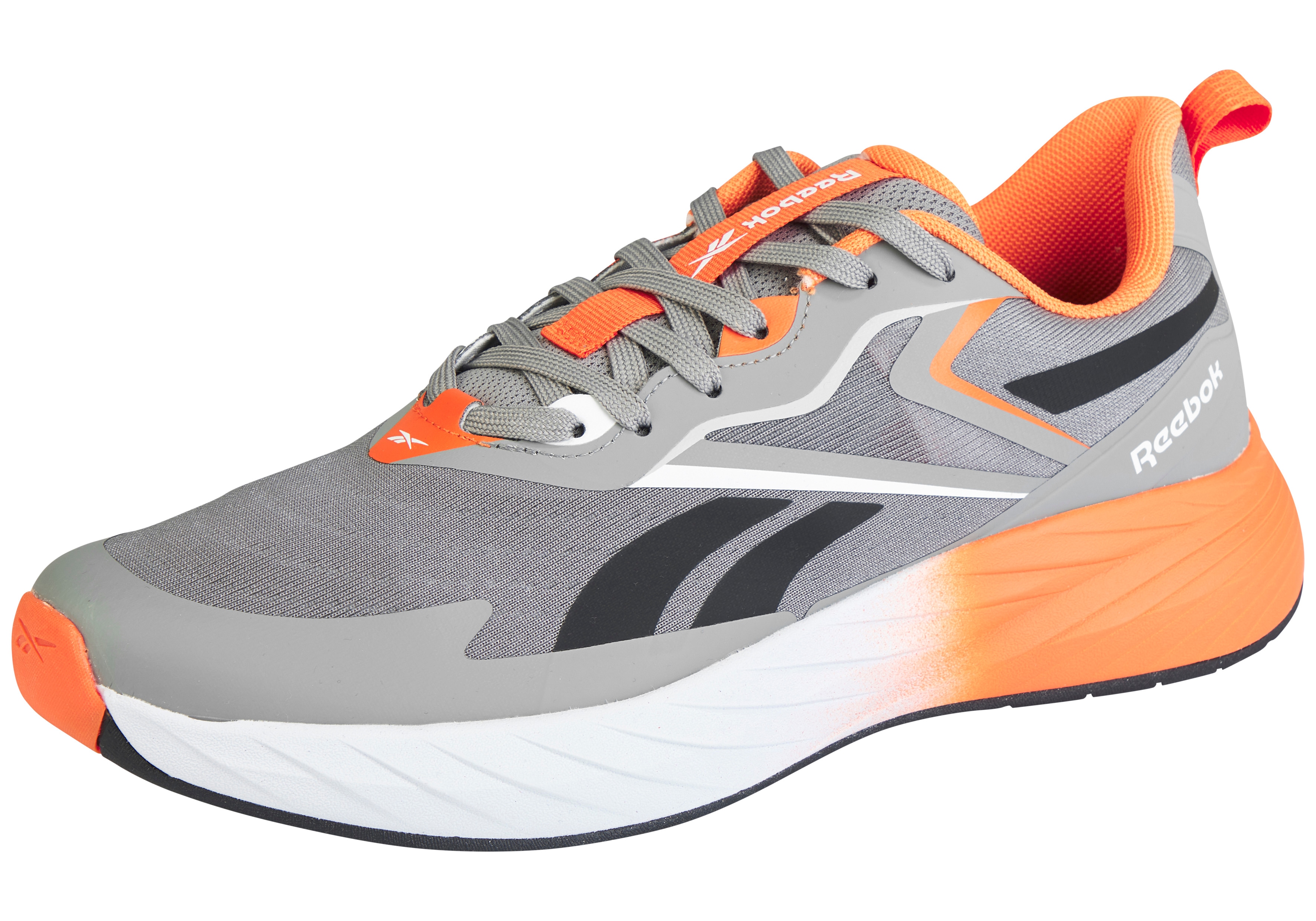 Laufschuh REEBOK "VERSE", Herren, Gr. 44, grau, schwarz, atomic tangerine, Synthetik, Textil, Schuhe Laufschuh