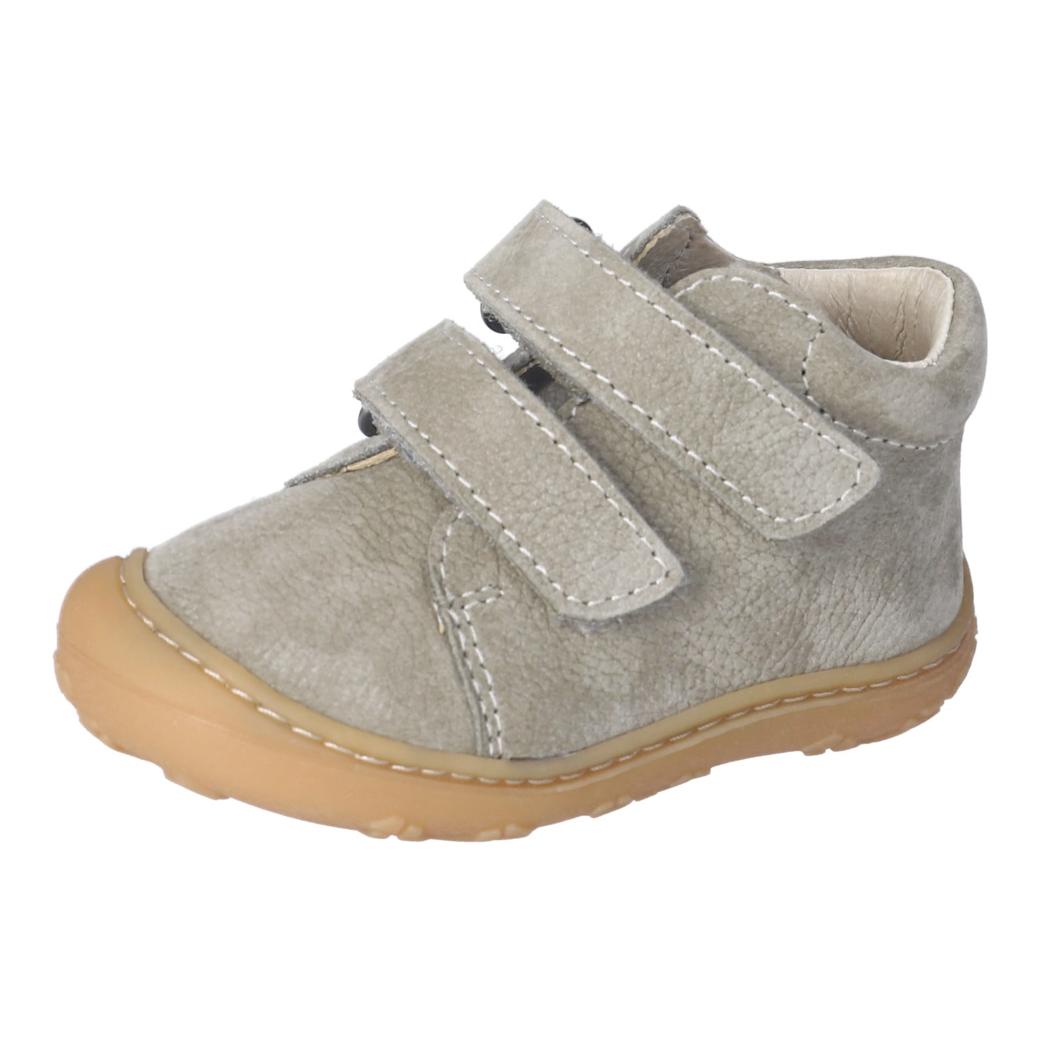 Lauflernschuh PEPINO BY RICOSTA "CHRISY WMS Mittel", Baby, Gr. 22, eukalyptus, Leder, Schuhe Lauflernschuh, Klettschuh, herausnehmb. Innensohle, Größenschablone zum Download