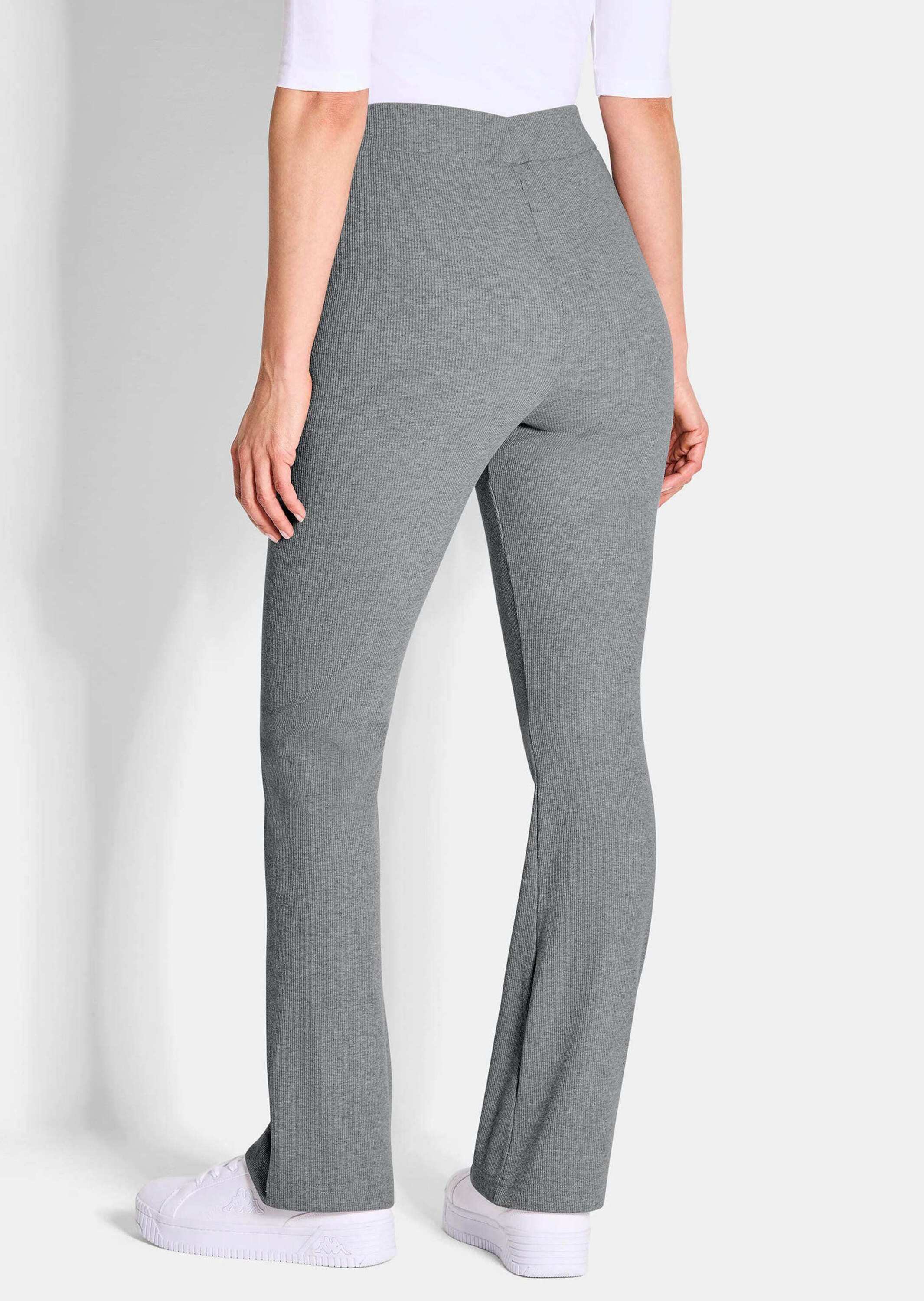 2-in-1-Hose GOLDNER "Kurzgröße Freizeithosen im 2er-Pack", Damen, Gr. 25, K-Gr, grau (grau, schwarz), Obermaterial: 92% Viskose CV. 8% Elasthan EL., Hosen