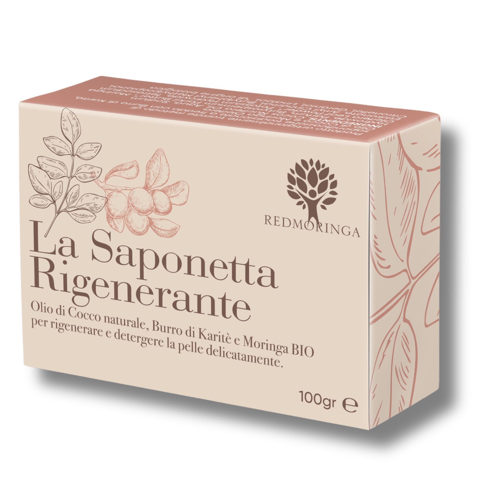 RedMoringa Saponetta Rigenerante Naturale – Detergente Nutriente 100 m