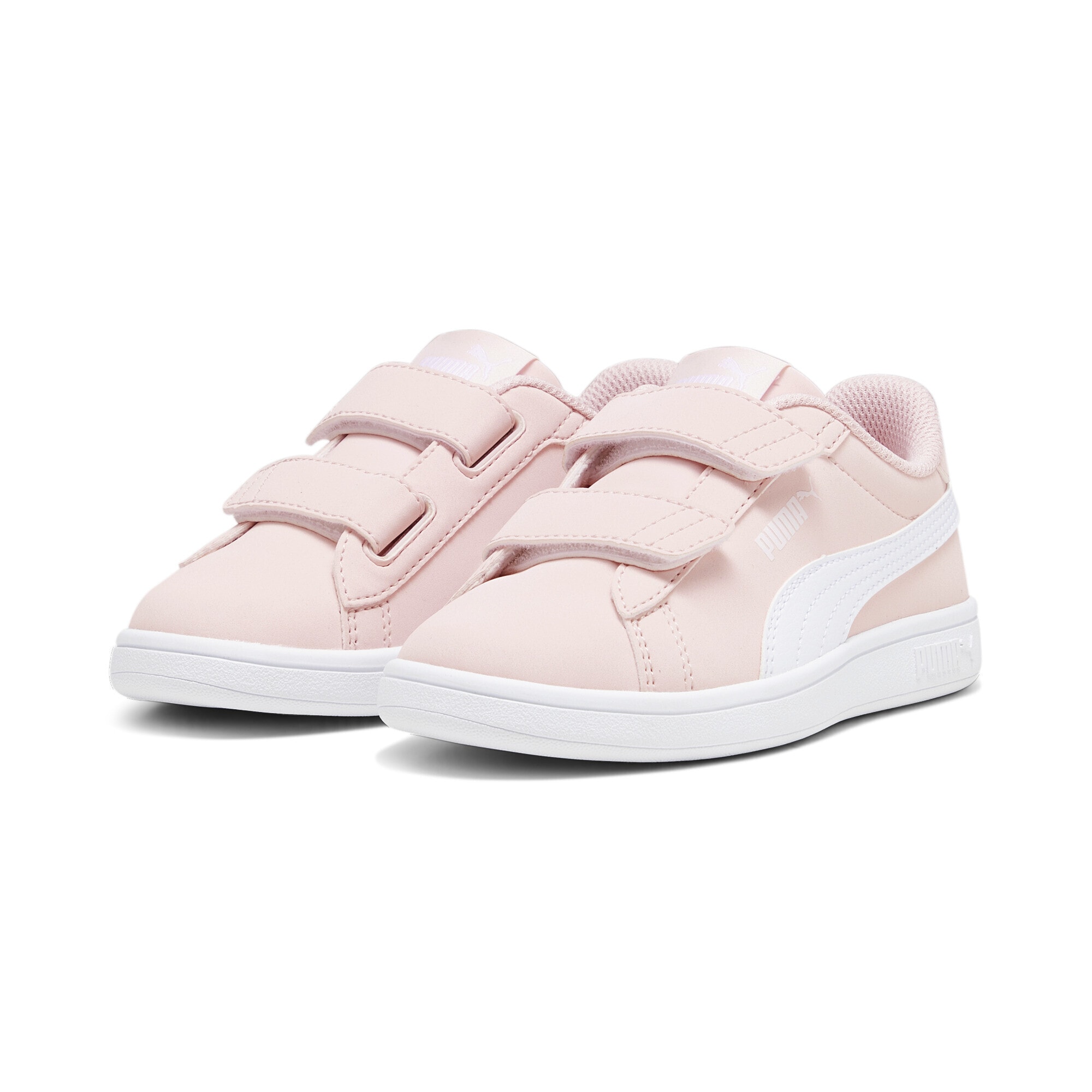 Sneaker PUMA "Smash 3.0 Buck Sneakers Jugendliche", Damen, Gr. 27,5, frosty pink weiß, Obermaterial: Synthetik, Textil; Futter: Textil; Innensohle: Textil; Laufsohle: Gummi, Schuhe Sneaker