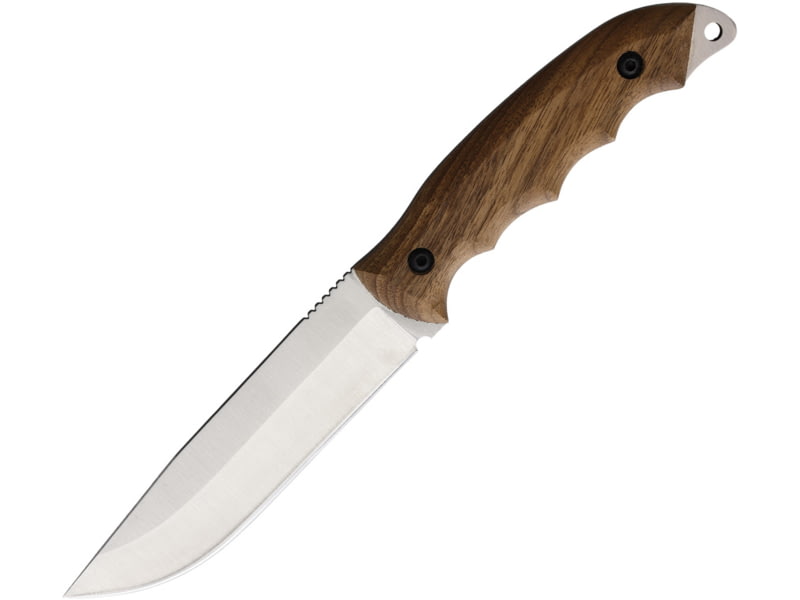 BPS Knives Bushcraft BPSHK06SS 5.00 in Fixed Blade Knife Finger grooved Walnut HK6SSH