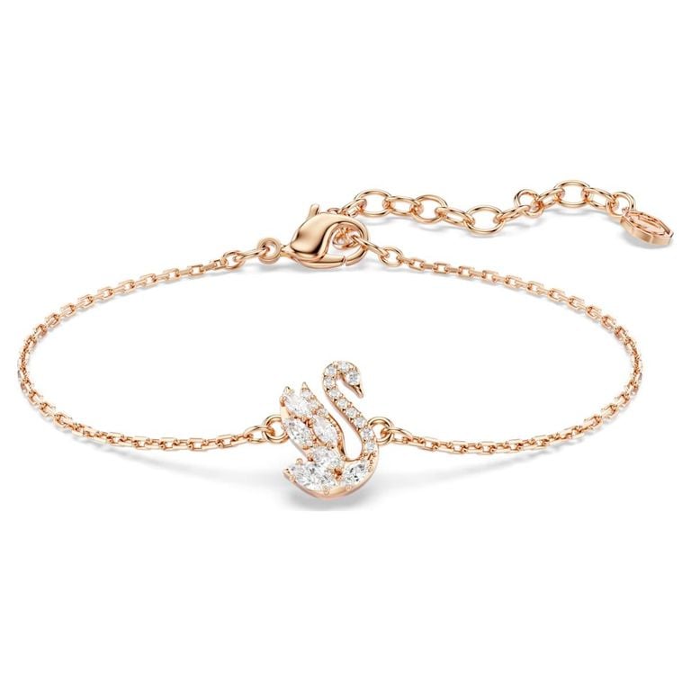 Rose-Tone Plated Swan Bracelet - Metallic - Swarovski Bracelets