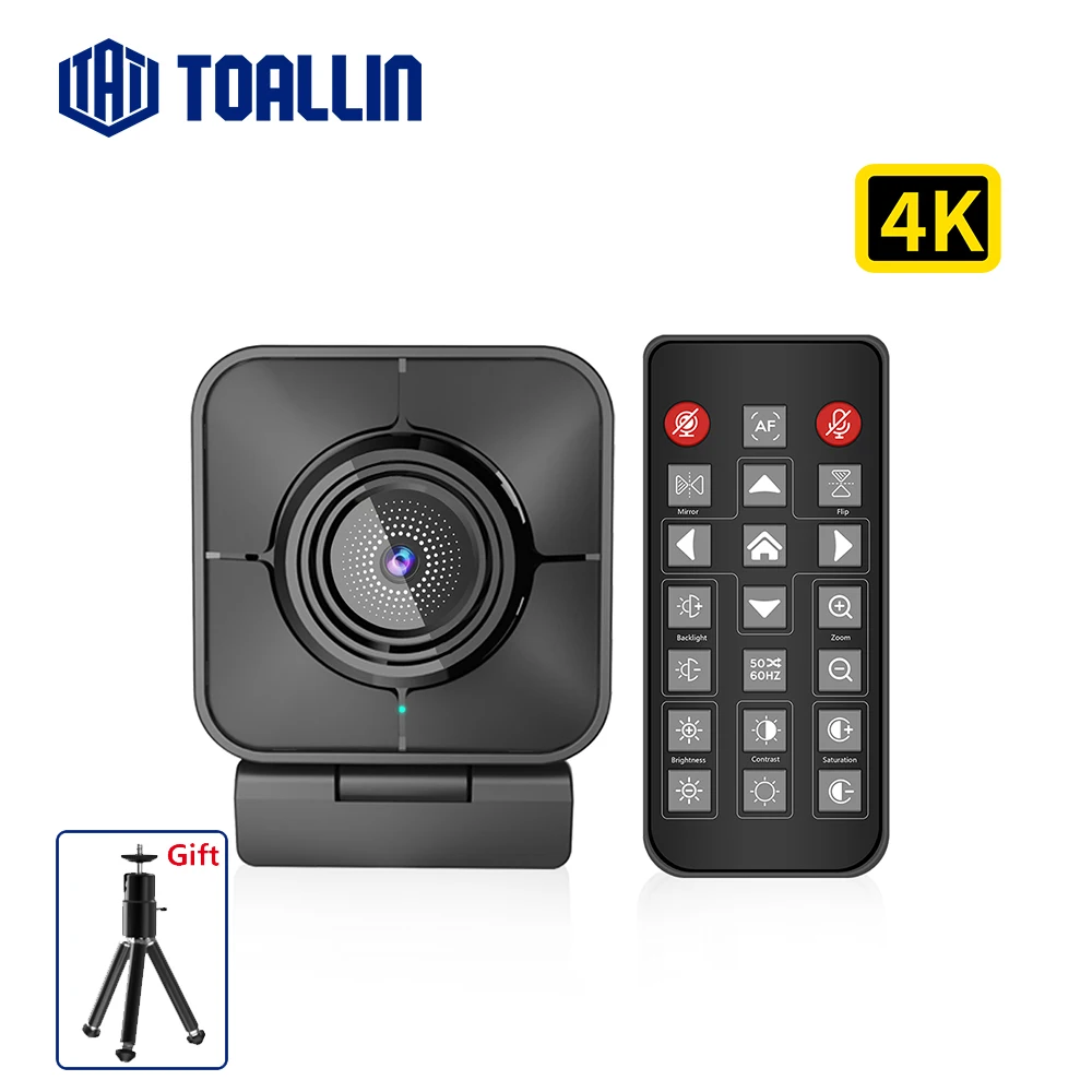 TOALLIN 4K Webcam 1080P HD mini caméra PC Webcam avec Microphone mise au point automatique caméra usb pour diffusion en direct et vidéoconférence