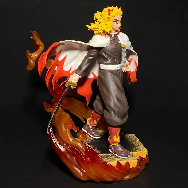 20.5CM Anime Demon Slayer GK Rengoku Kyoujurou Action Figure PVC Modello Giocattoli Doll Desk Decor Regali da collezione