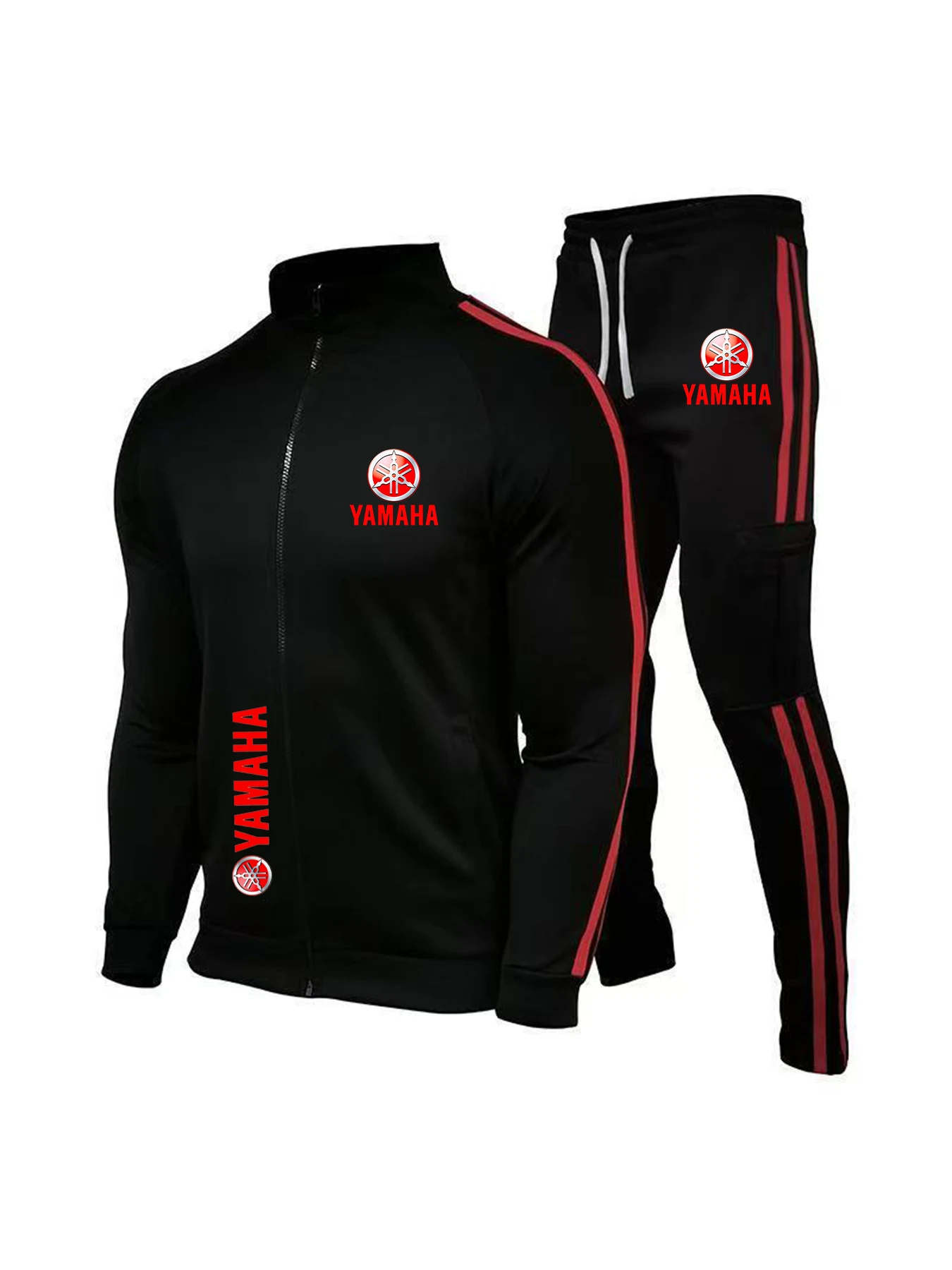 2025 nouveau costume de sport à fermeture éclair pour hommes décontractés à la mode Yamaha, pantalons de sport décontractés, vêtements de costume de sport, vêtements de fitness en cours d'exécution