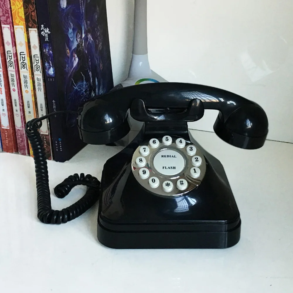 HD Call Large Button Antique Landline Telephone Vintage European Landline Telephone for Home/Office/Hotel,Black Dropshipping