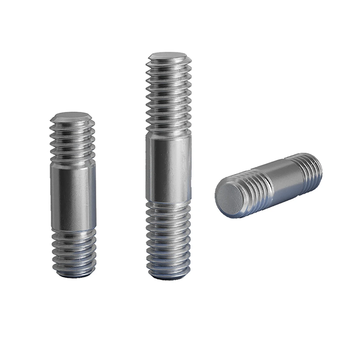 Doppelend-Gewindestange M3 ~ M16 304 Edelstahl kopflose Bolzen Schraubenstange Zahnstange Doppelkopf-Gewindestange Länge 20–250 mm Image