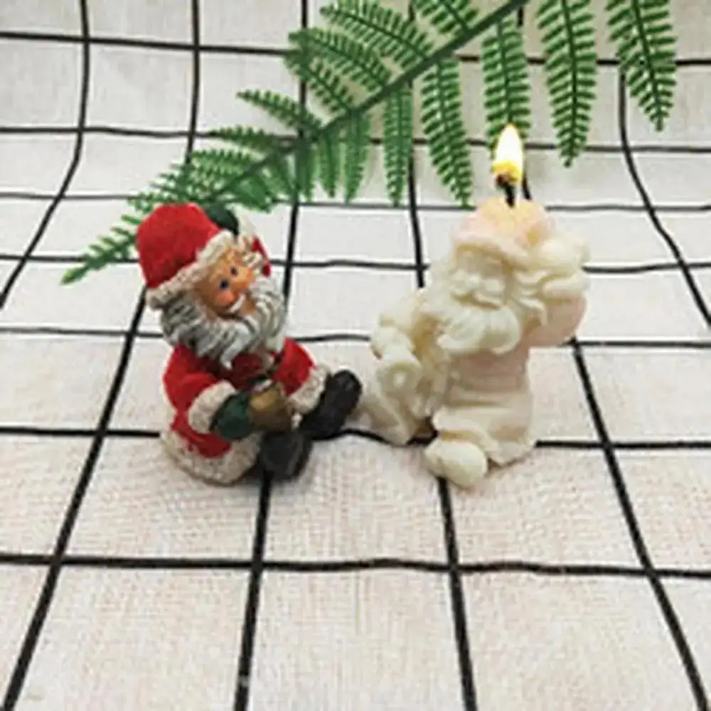 Neue Silikon Kerze Formen Handgemachte Handwerk DIY Weihnachtsmann Kerze Form Aromatherapie Seife Form Kuchen Hause Dekoration Image