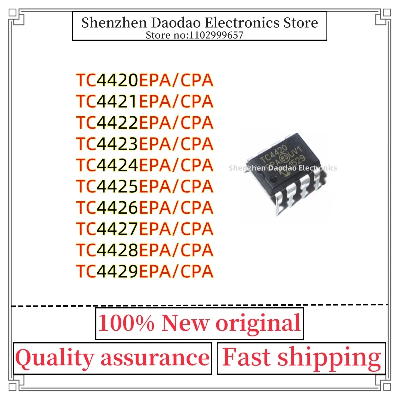 5Pcs TC4420 TC4421 TC4422 TC4423 TC4424 TC4425 TC4426 TC4427 TC4428 TC4429 EPA CPA mutual consistency DIP-8 MOS driver IC new Image